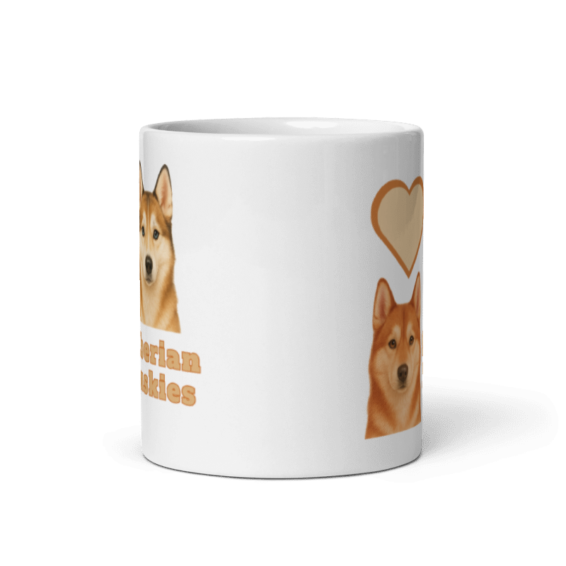 White Glossy Mug- Love Huskies #LA017
