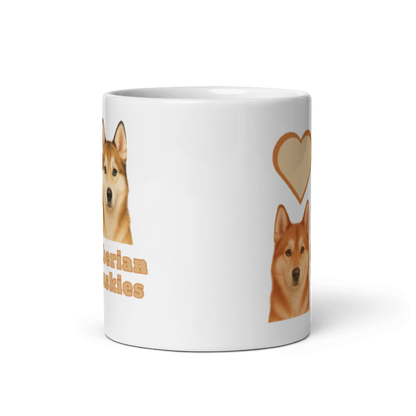 White Glossy Mug- Love Huskies #LA017