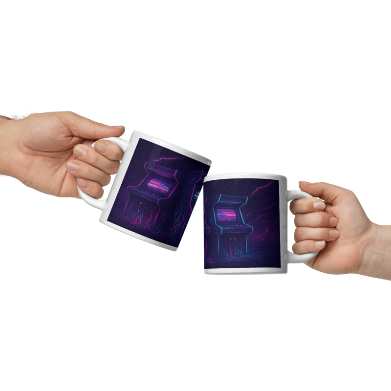 White Glossy 20 oz Mug - Triple Arcade Games #VP013