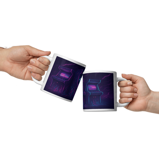 White Glossy 20 oz Mug - Triple Arcade Games #VP013