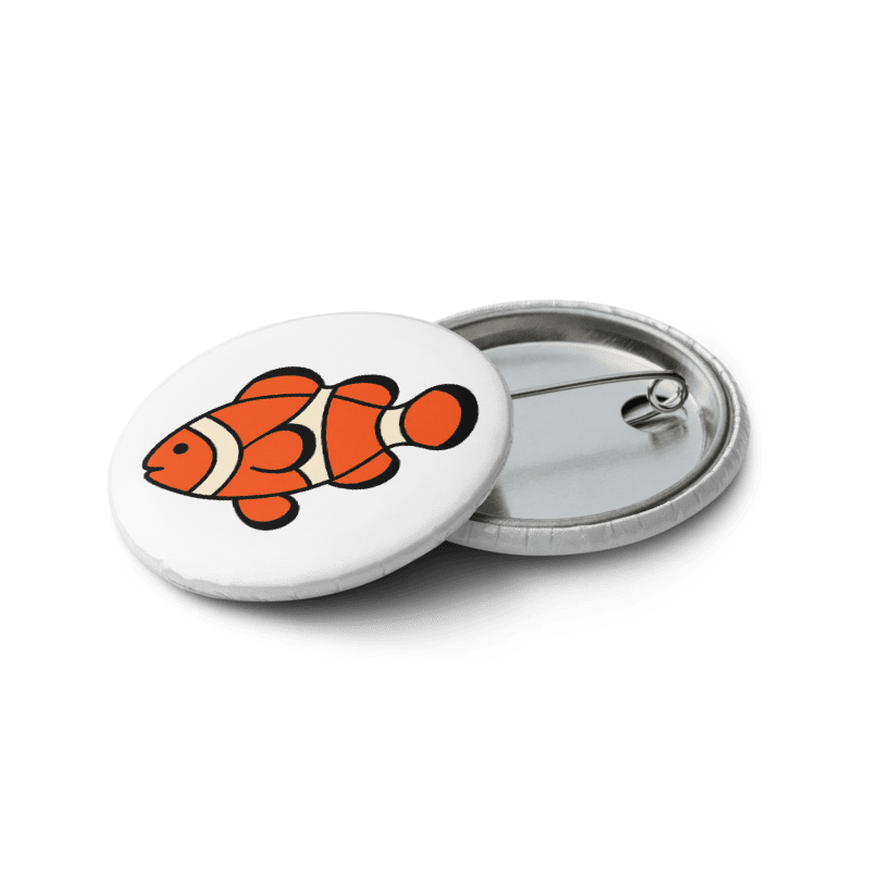 Set of 5 - 1.25" Pin Buttons - Sea Creatures #SCB001