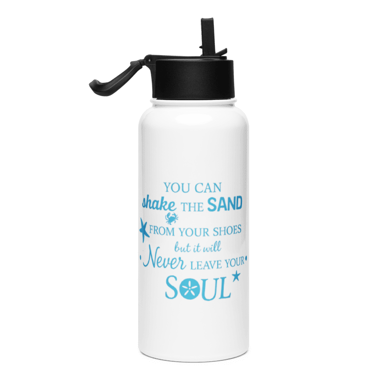 Stainless Steel Water Bottle with a Straw Lid- Shake Sand Soul #BT017