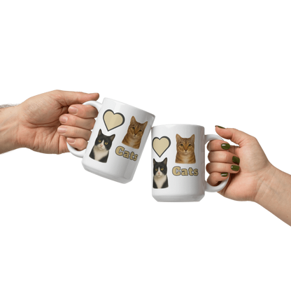 White Glossy Mug  - Love Cats - #LA009