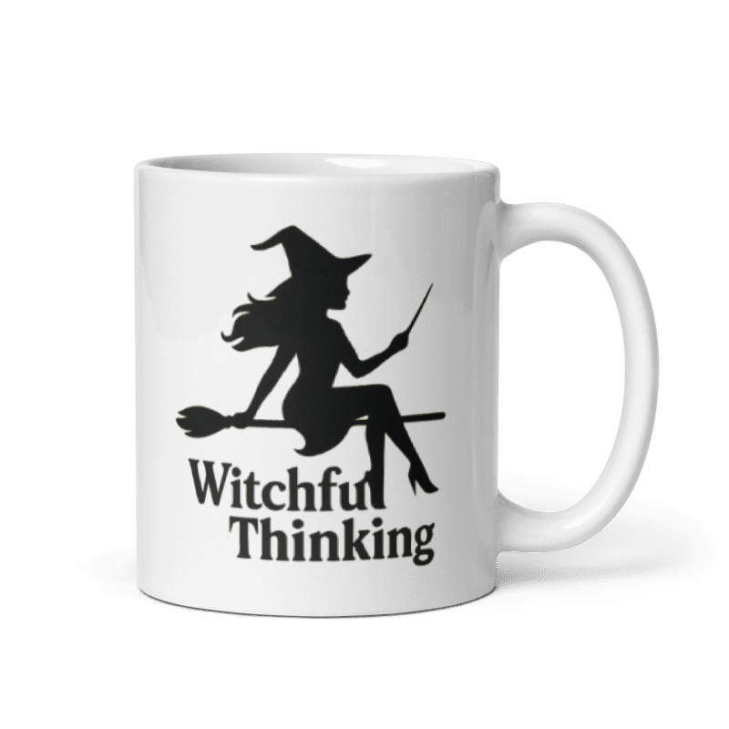 White Glossy Mug - Witchful Thinking #HA005