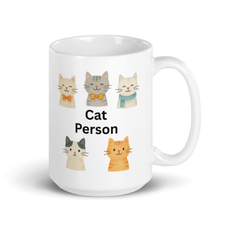 White Glossy Mug - Cat Person #SC001