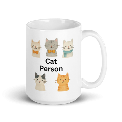 White Glossy Mug - Cat Person #SC001