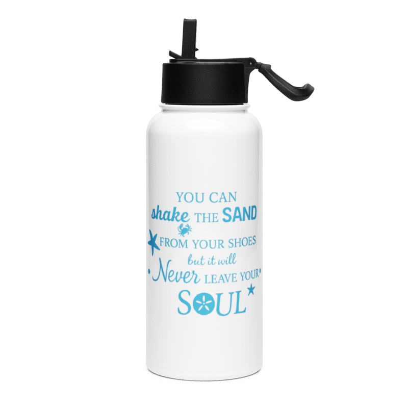 Stainless Steel Water Bottle with a Straw Lid- Shake Sand Soul #BT017