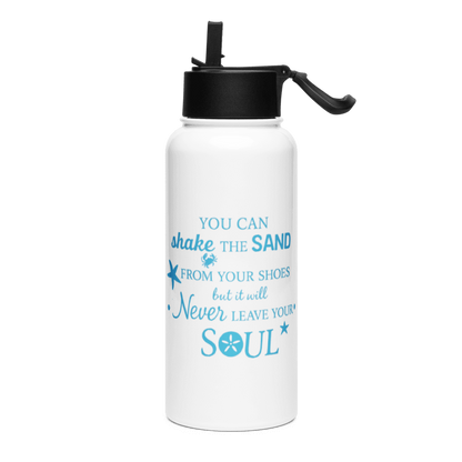 Stainless Steel Water Bottle with a Straw Lid- Shake Sand Soul #BT017