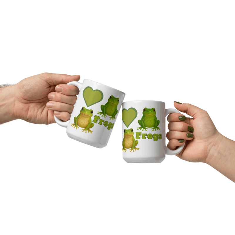 White Glossy Mug - Love Frogs #LA013