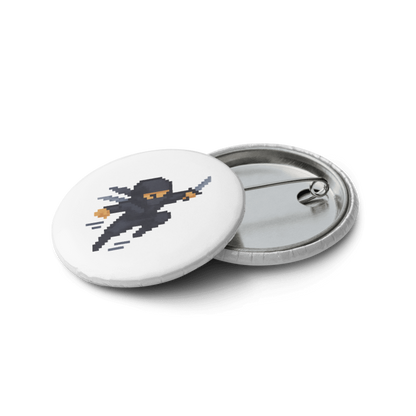 Set of 5 - 1.25" Pin Buttons- 8-Bit Ninja #8BB004