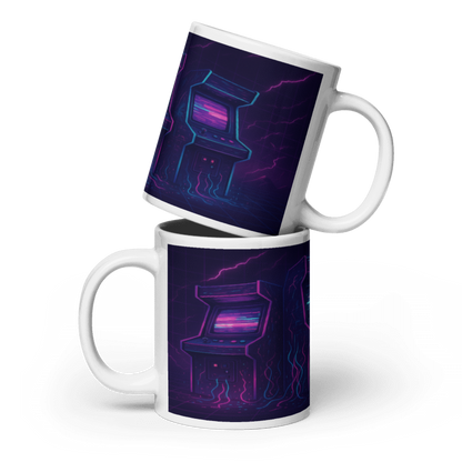 White Glossy 20 oz Mug - Triple Arcade Games #VP013