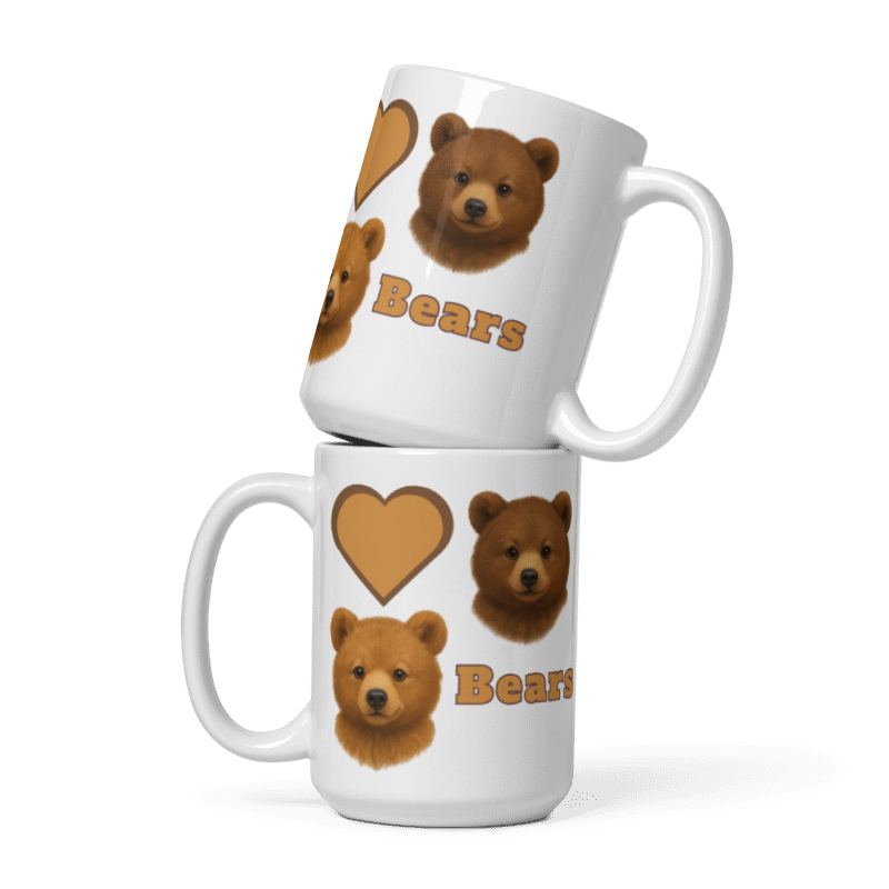 White Glossy Mug - Love Bears - #LA008