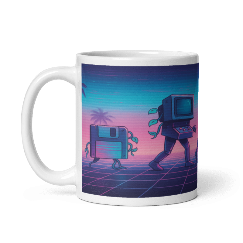 *White Glossy 11 oz Mug - Evolution of Vapor Wave #VP012