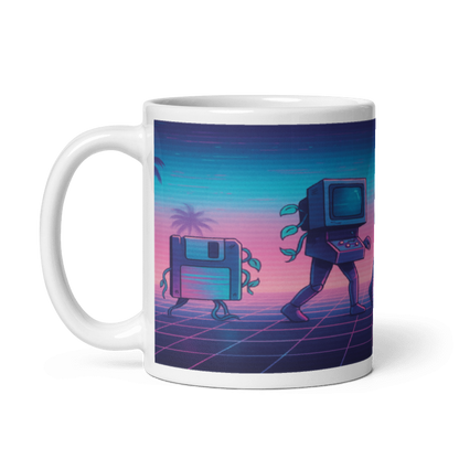 *White Glossy 11 oz Mug - Evolution of Vapor Wave #VP012