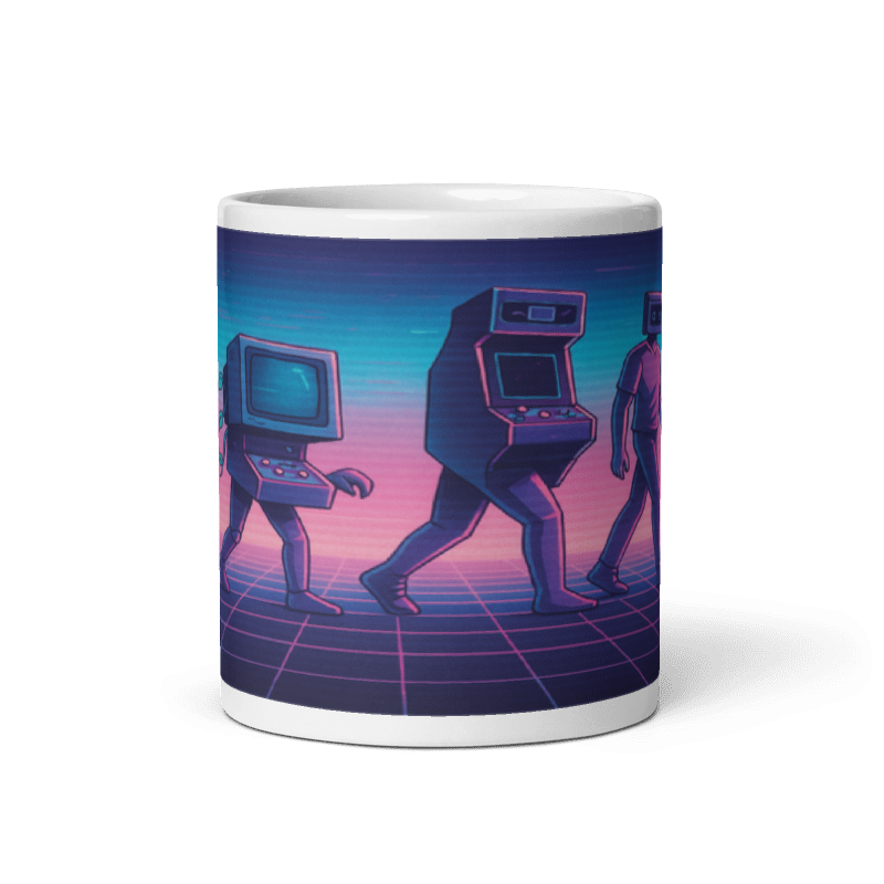 *White Glossy 11 oz Mug - Evolution of Vapor Wave #VP012