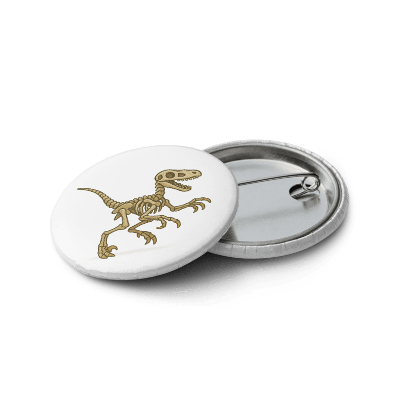 Set of Pin Buttons- Dinosaur Skeletons #DSB001
