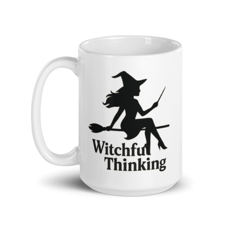 White Glossy Mug - Witchful Thinking #HA005