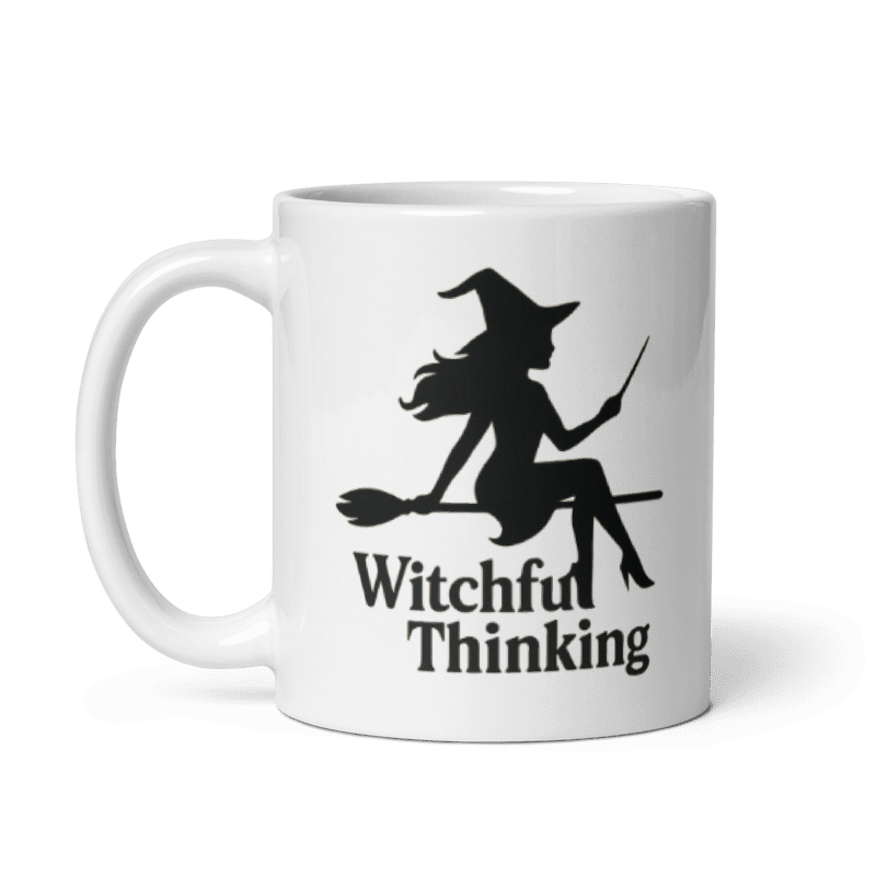 White Glossy Mug - Witchful Thinking #HA005