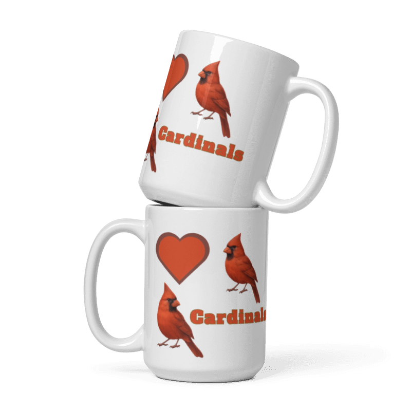 White Glossy Mug - Love Cardinals - #LA010