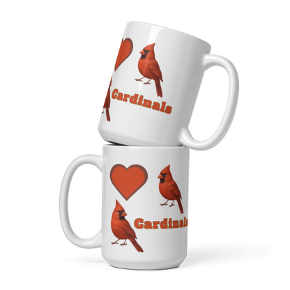 White Glossy Mug - Love Cardinals - #LA010