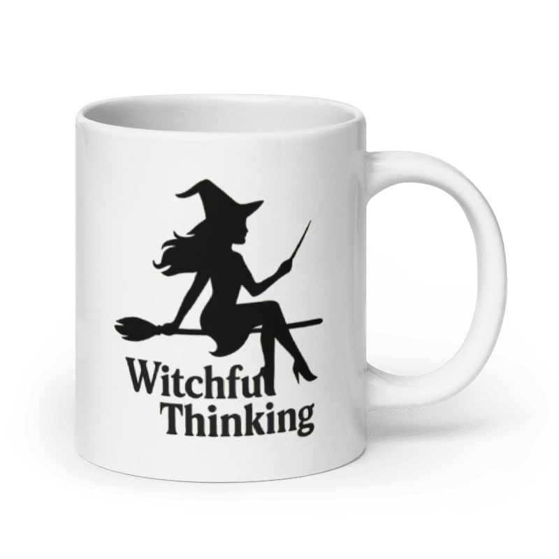 White Glossy Mug - Witchful Thinking #HA005