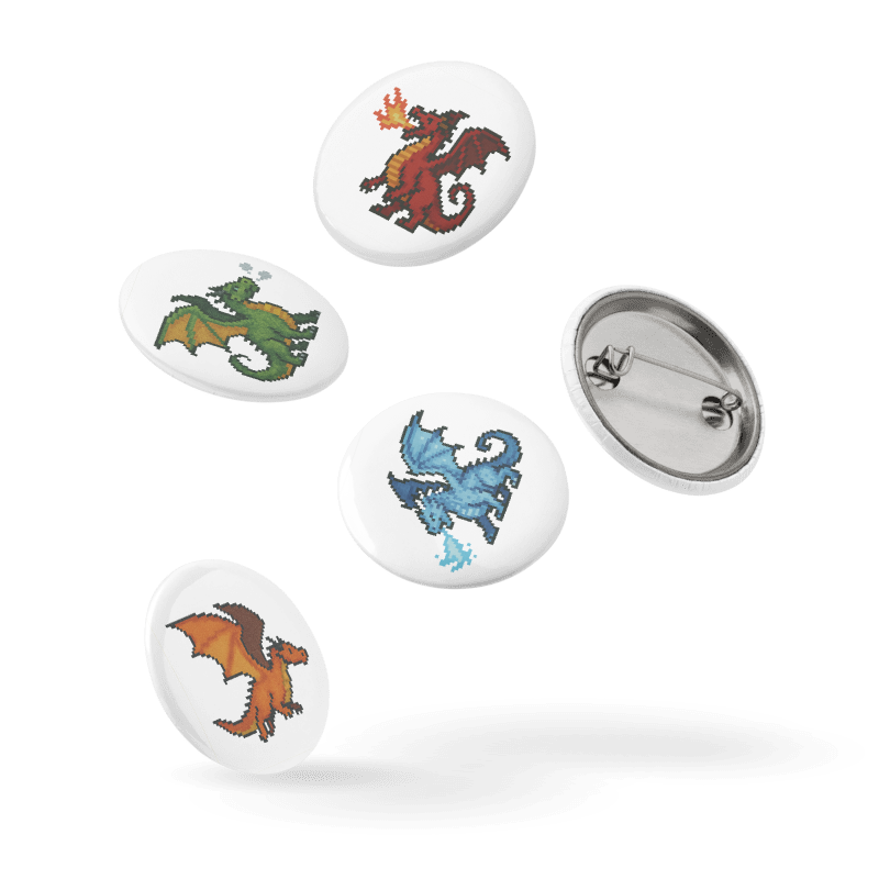 Set of pin buttons #8BB002