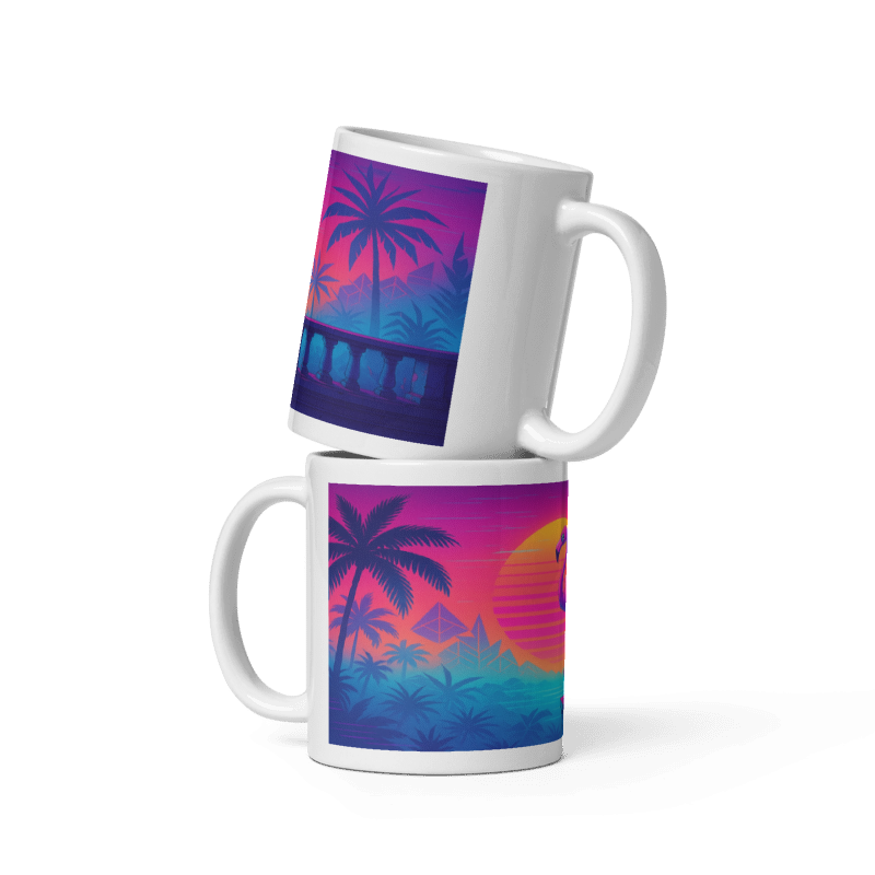 White Glossy 11 oz Mug - Flamingo #VP010