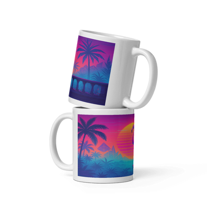 White Glossy 11 oz Mug - Flamingo #VP010