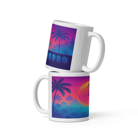 White Glossy 11 oz Mug - Flamingo #VP010