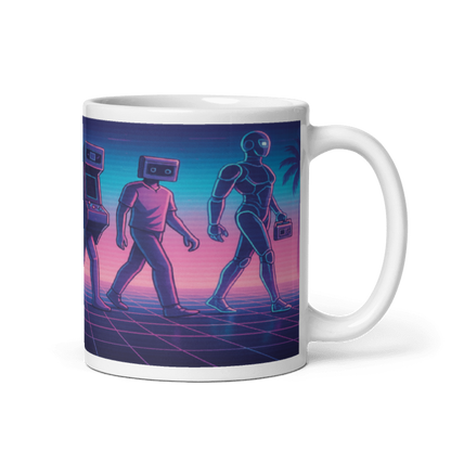 *White Glossy 11 oz Mug - Evolution of Vapor Wave #VP012