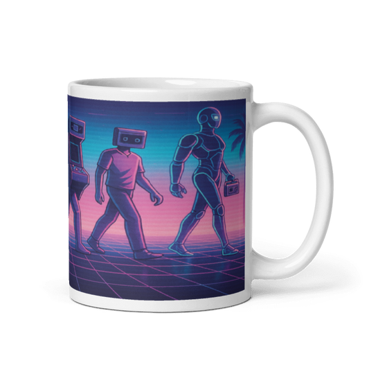 *White Glossy 11 oz Mug - Evolution of Vapor Wave #VP012